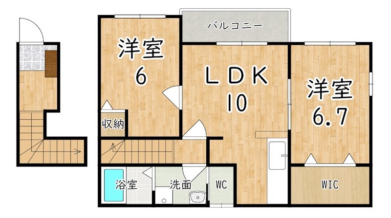 エレガンス 201号室 間取り