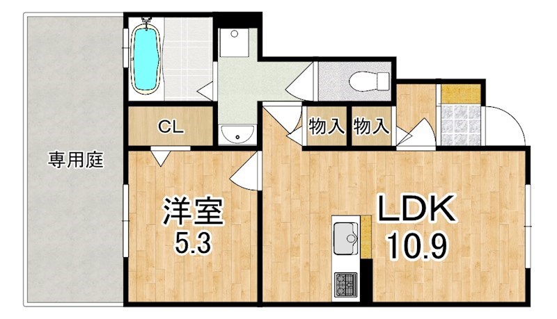 ボレアス 102号室 間取り