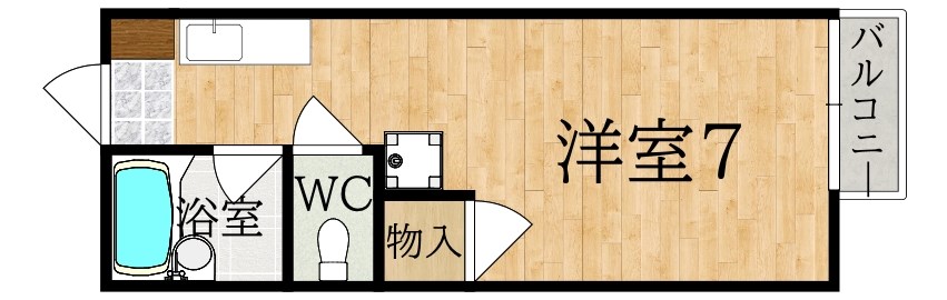 リバティー山田川 206号室 間取り
