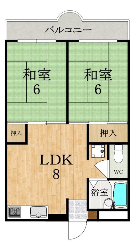 マンション城西 202号室 間取り