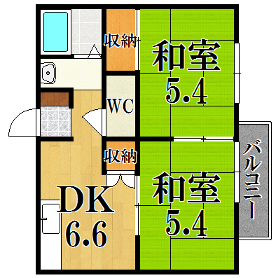 ドミール花園 201号室 間取り