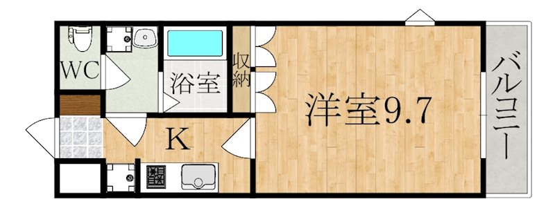 プランドール大和 101号室 間取り