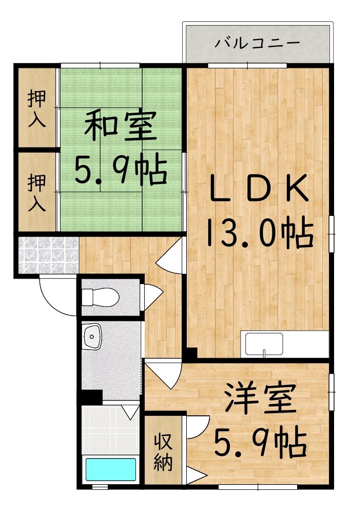 サニーソシアＢ 205号室 間取り