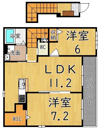 モン　ソレイユⅠ 201号室 間取り