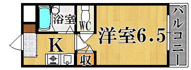 ロイヤルクリヨン 412号室 間取り