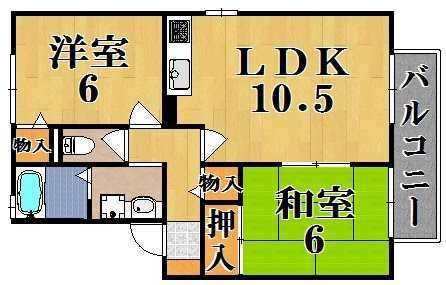 セジュール州見台 B201号室 間取り