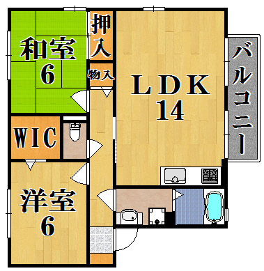 グランメール州見台Ａ棟 202号室 間取り
