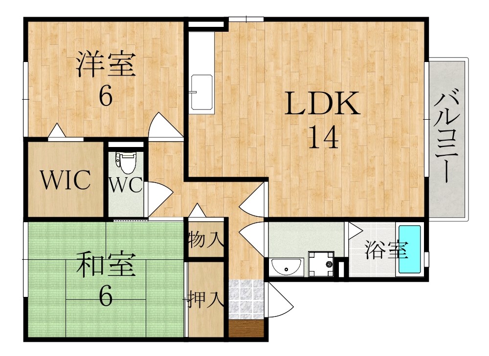 アムール州見台 203号室 間取り