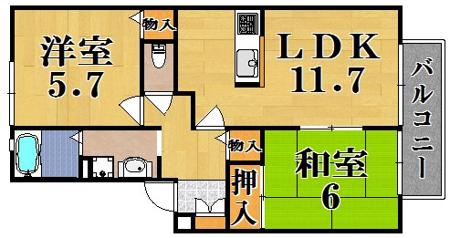 エスポワールⅡ棟 103号室 間取り