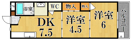 ラウレア生駒 202号室 間取り