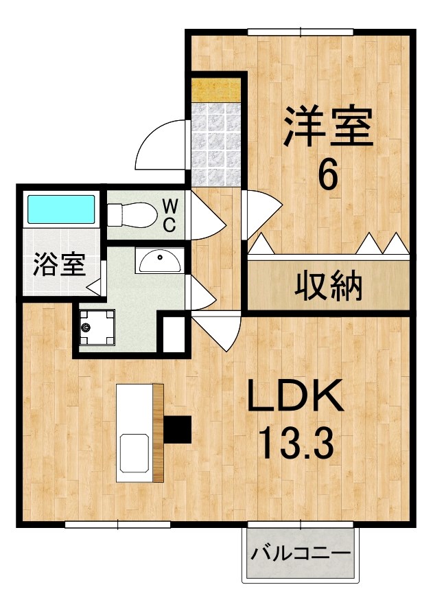 清水コーポ 106号室 間取り