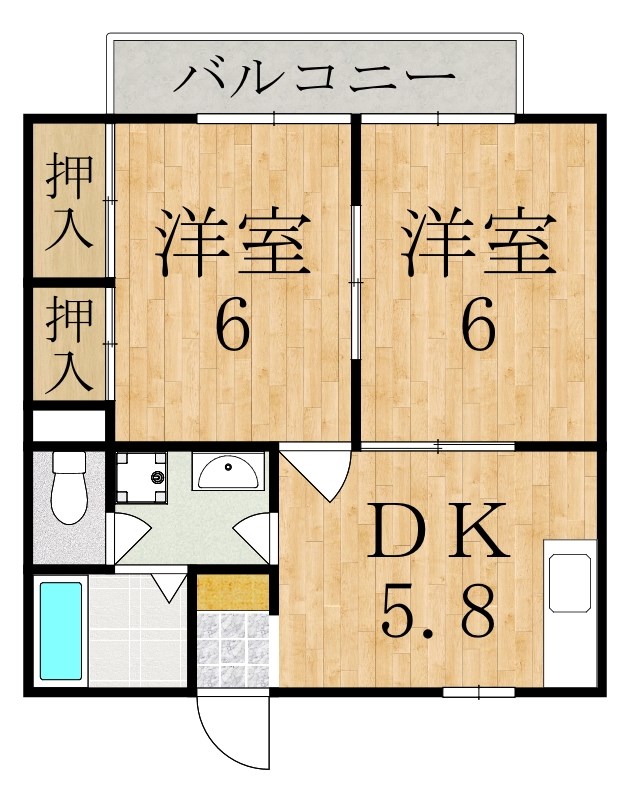 ラフィーネ生駒 203号室 間取り