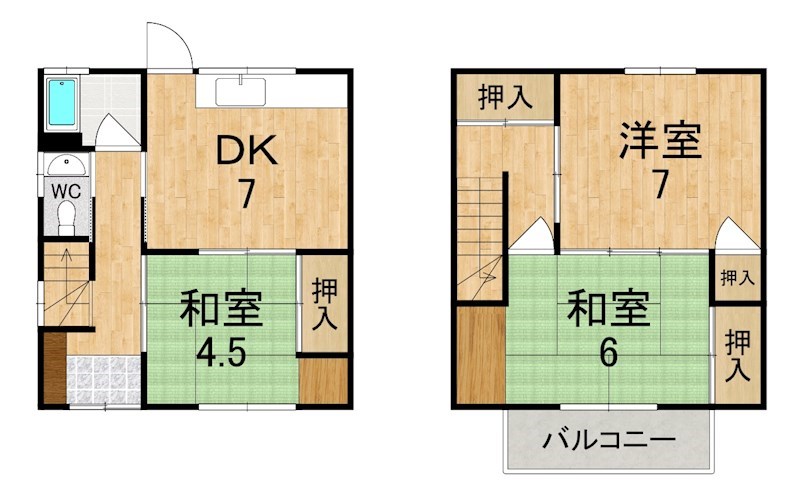 田中貸家 1号室 間取り