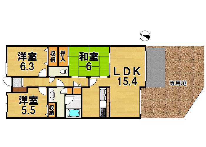 クレド生駒旭ヶ丘 間取り図