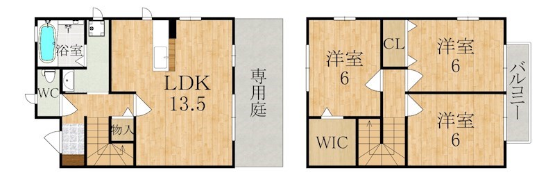 リビングタウン州見台Ａ 101号室 間取り