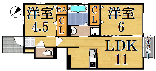 ルーナ・クレシェンテＢ棟 101号室 間取り