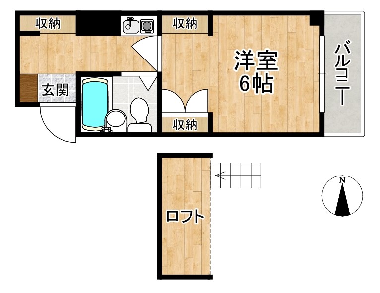 シティパレス佐保川P-1 306号室 間取り