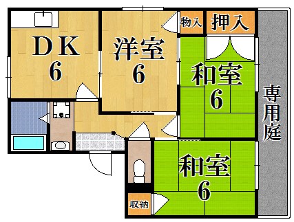 神功ハイツＢ 間取り図