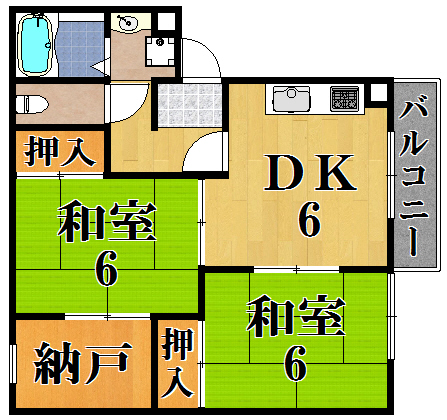 ハイライフ東生駒 721号室 間取り