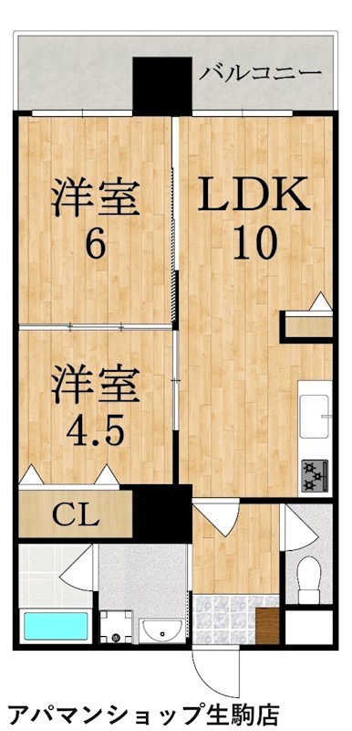 ＯＭマンション東生駒 709号室 間取り