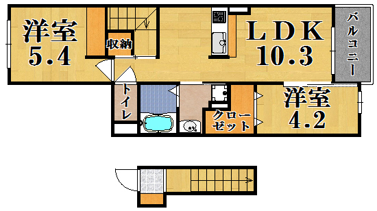 グレイス　ナラヤマ 201号室 間取り