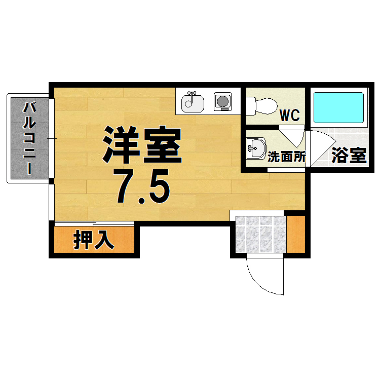 東生駒ツインビル２号館 501号室 間取り