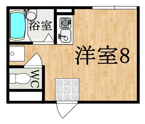 リバーサイドシングル S13号室 間取り