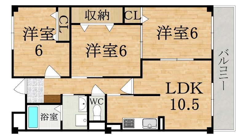 ラフィーネ生駒 405号室 間取り