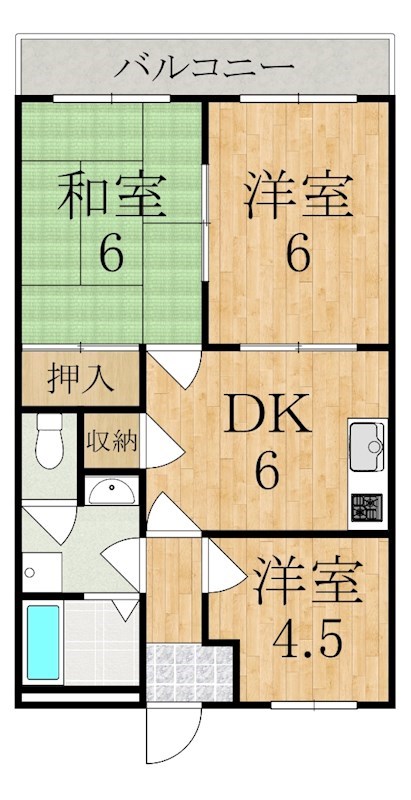 ハイツ白樫の森 202号室 間取り