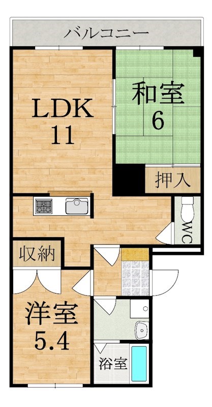 シャンクレール弐番館 208号室 間取り