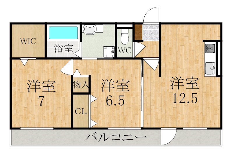 サンティエ 302号室 間取り