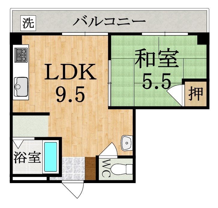 サニーコート菜畑 205号室 間取り