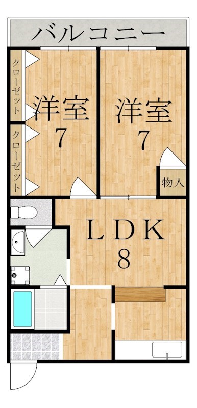 シティパレス真弓 102号室 間取り