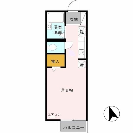 B102号室 間取り