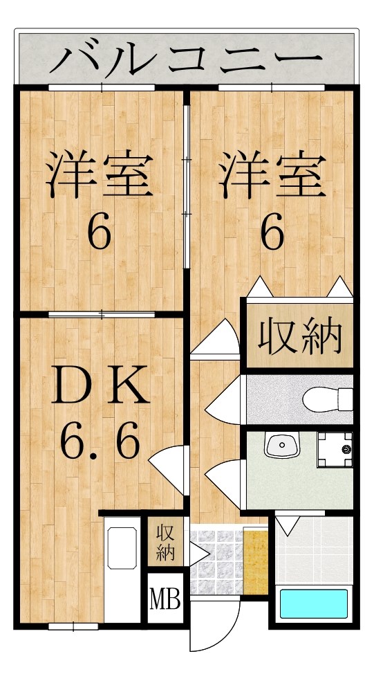 ソレアード白庭 201号室 間取り