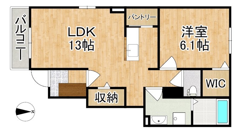 Ｅｔｏｉｌｅｓ（エトワール）Ｎ 103号室 間取り