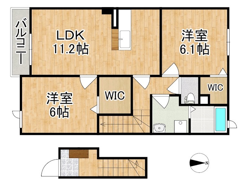Ｅｔｏｉｌｅｓ（エトワール）Ｎ 202号室 間取り