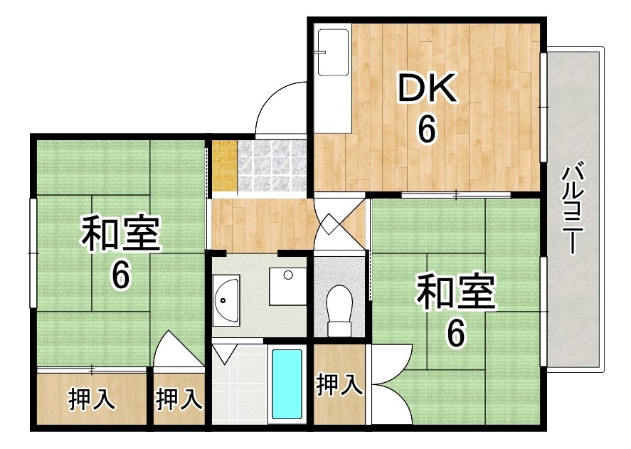 ヴィラージュ堀川A棟 202号室 間取り