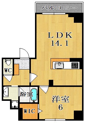 幸court nara sanjo 201号室 間取り