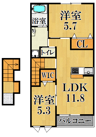 コンフォース 207号室 間取り