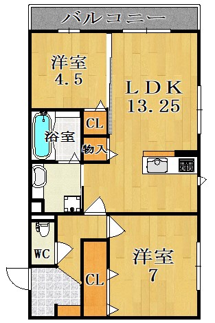 ヴェルジェリコ 205号室 間取り