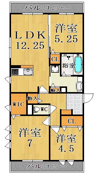 ヴェルジェリコ 201号室 間取り