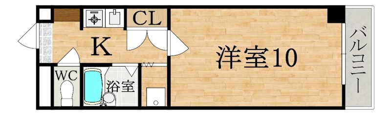 グランシャリオ生駒 102号室 間取り