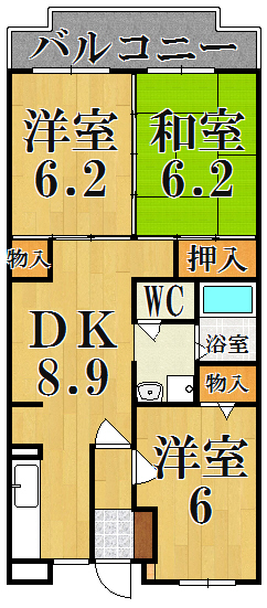 シェーヌ生駒 間取り図