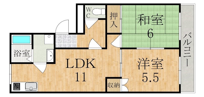 シャンクレール弐番館 107号室 間取り