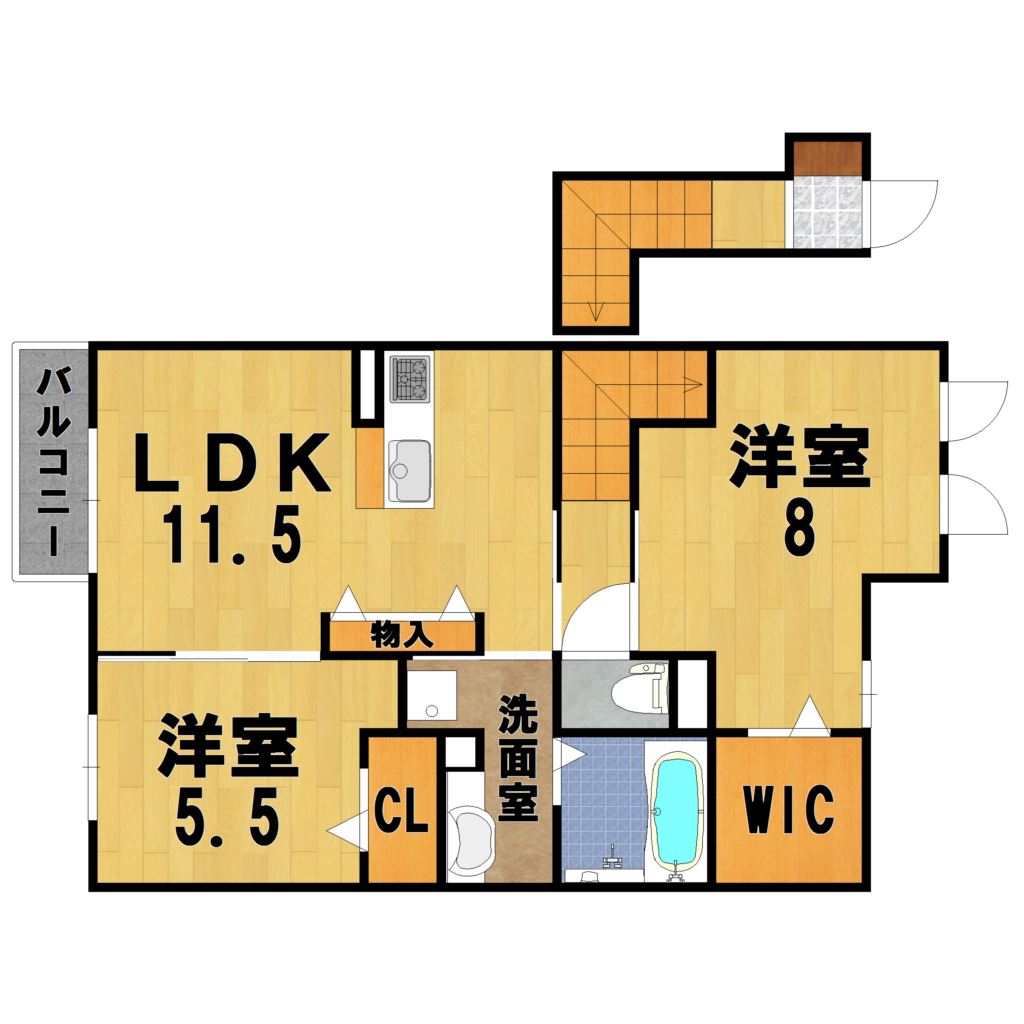 グランデュオ Ⅱ番館 201号室 間取り