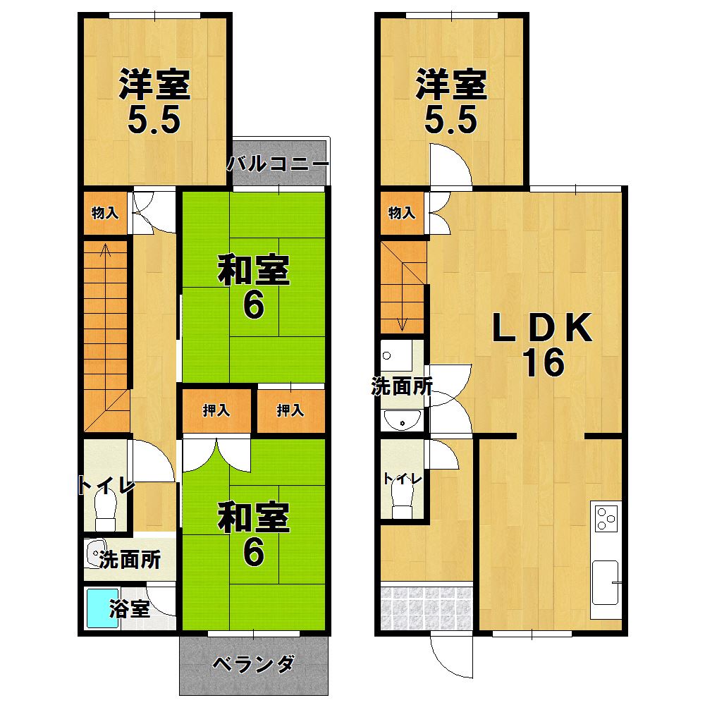 平城朱雀第二住宅４９棟 間取り図