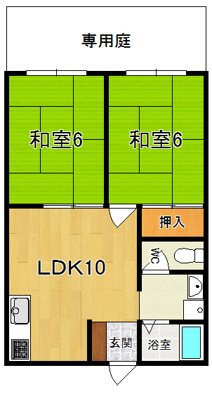 中津ハイツ　Ａ（ナカツ） 間取り図