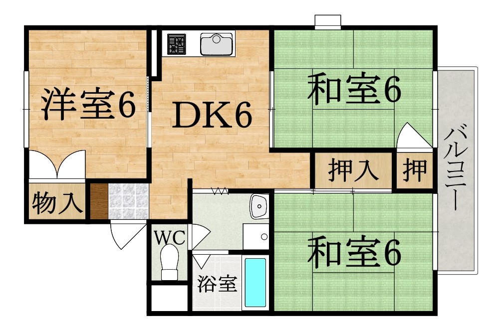 チェリーヒルズ 205号室 間取り