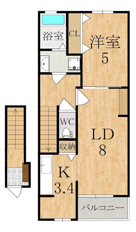 フォンテーヌ　ＮーⅥ 202号室 間取り
